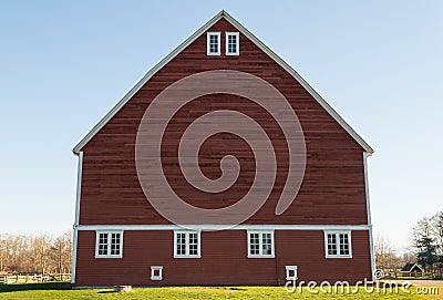 Unique red barn Stock Photo