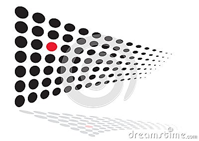 Unique red dot Vector Illustration