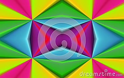 unique and retro multicolor pattern symmetrical triangular and diamond for background Stock Photo
