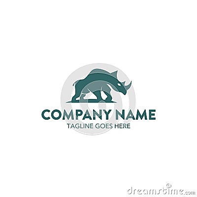 Unique Rhino Logo Vector Illustration