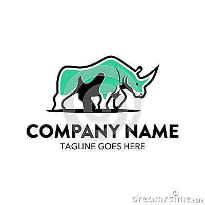 Unique rhino logo template. vector. editable Vector Illustration