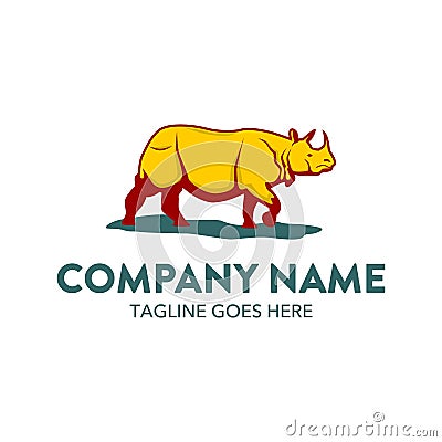 Unique rhino logo template. vector. editable Vector Illustration