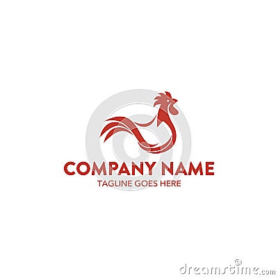 Unique rooster chicken logo Vector Illustration