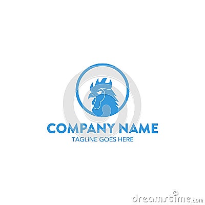 Unique rooster chicken logo Vector Illustration