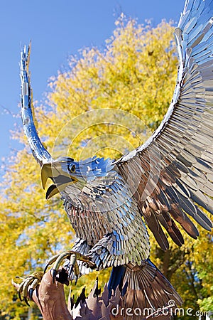 Unique sculpture made entirely of silverware Editorial Stock Photo