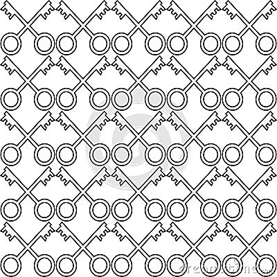 Unique seamless pattern, made from keys Stock Photo