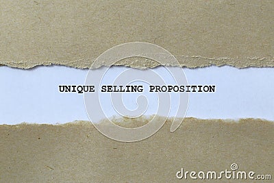 unique selling proposition on white paper Stock Photo