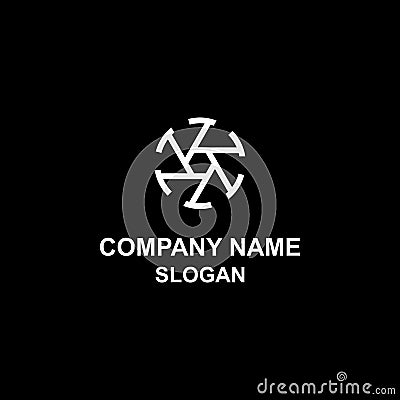 Unique circle shutter shape logo, for photography business. Stock Photo