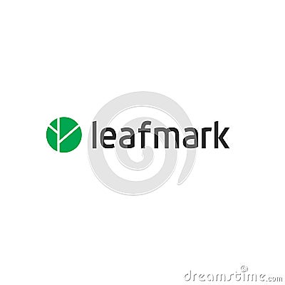 Unique simple green leaf icon logo Vector Illustration