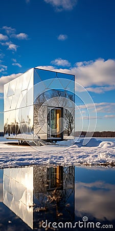 Unique Tiny Home Cube: Gothic Architecture With Parametric Design Stock Photo