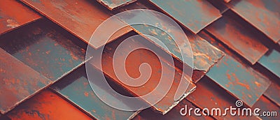 Unique trapezoidal tile pattern showcasing intricate geometric design and texture Stock Photo