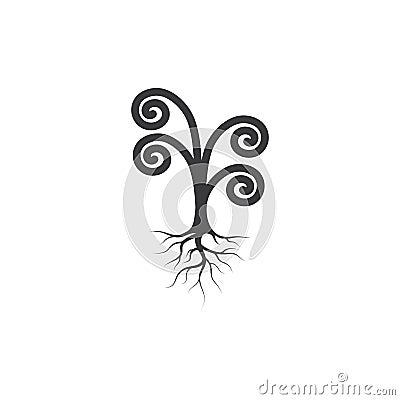 unique tree roots vector icon illustration design Vector Illustration