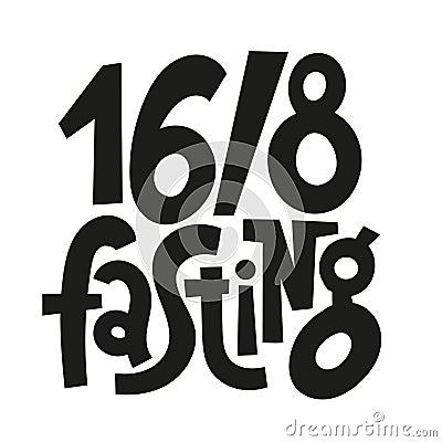 Fasting diet lettering Vector Illustration