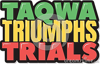 Intricate Taqwa Triumphs Trials Lettering Vector Illustration