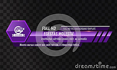 Unique Video headline title or lower third template. Vector illustration - Purple color Vector Illustration