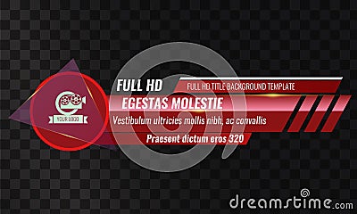 Unique Video headline title or lower third template. Vector illustration - Red color Vector Illustration