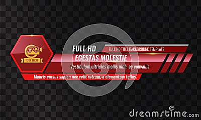 Unique Video headline title or lower third template. Vector illustration - Red color Vector Illustration