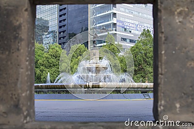 Unique view of the Fountain of Diana the Hunter in Mexico City Stock Photo