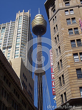 Unique View of Sydney Tower Editorial Stock Photo