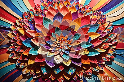 Unique Visual Masterpiece Abstract Art Kaleidoscope image generated by Ai Stock Photo