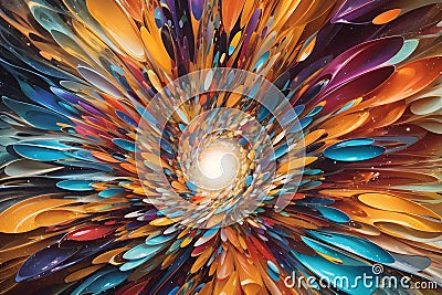 Unique Visual Masterpiece Abstract Art Kaleidoscope image generated by Ai Stock Photo