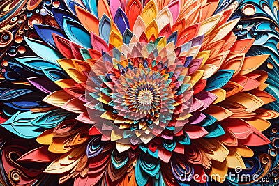 Unique Visual Masterpiece Abstract Art Kaleidoscope image generated by Ai Stock Photo