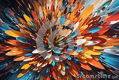 Unique Visual Masterpiece Abstract Art Kaleidoscope image generated by Ai Stock Photo