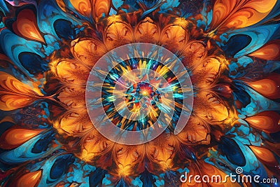 Unique Visual Masterpiece Abstract Art Kaleidoscope image generated by Ai Stock Photo