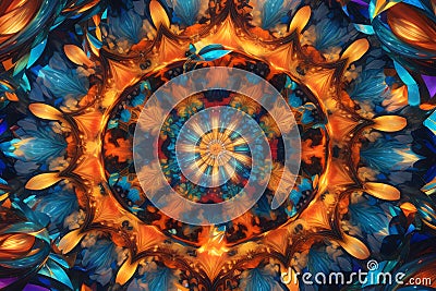 Unique Visual Masterpiece Abstract Art Kaleidoscope image generated by Ai Stock Photo