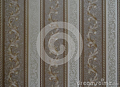 Unique Wallpaper background retro textured vertical stripes and twirls Stock Photo