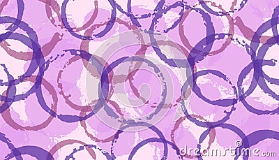 Unique watercolor circles geometry fabric print. Round shape stain overlapping elements vector Stock Photo