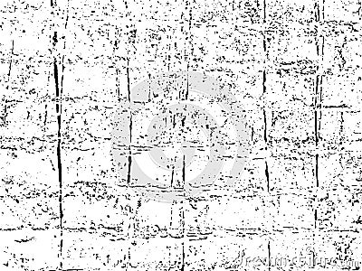 Unique weathered brick wall with traces of black paint running down Stock Photo