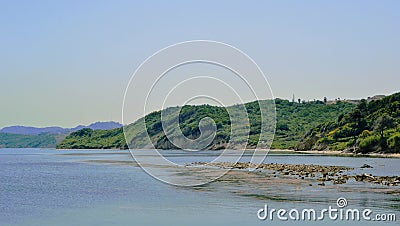 Unique, wild beach of Cape of Rodon in Albania. Stock Photo
