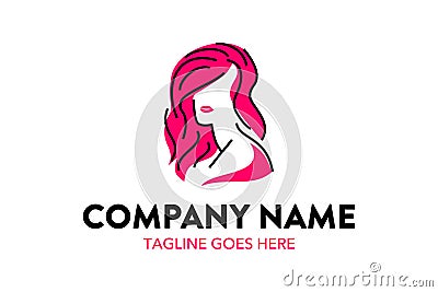 Unique women and beauty logo template Vector Illustration