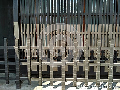 Unique wooden fence Stock Photo