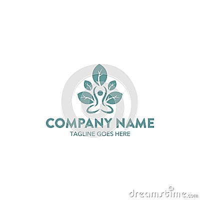 Unique Yoga Logo Vector Illustration