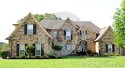 Uniquely Beautiful Suburban Middle Class Home Stock Photo