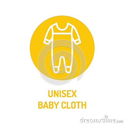 Unisex baby clothes color icon. Infant body suit. Casual apparel for kid. Pictogram for ad, web, mobile app. UI UX design element Vector Illustration