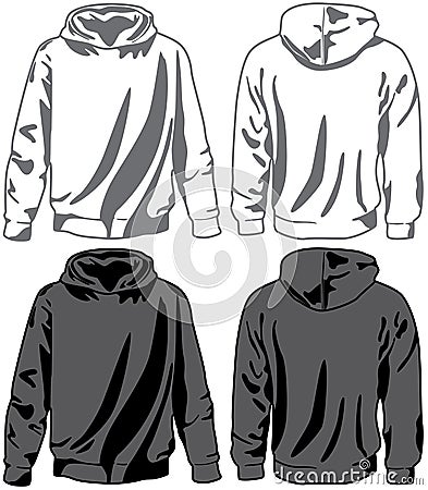 Unisex hoodies. Vector Vector Illustration