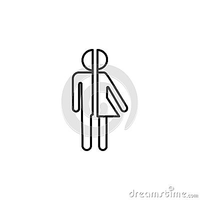 unisex sign icon. Element of navigation sign icon. Thin line icon for website design and development, app development. Premium Stock Photo