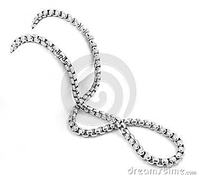 Unisex silver chain - Stainless Steel Stock Photo