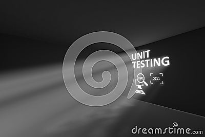 UNIT TESTING rays volume light concept 3d Cartoon Illustration