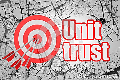 Unit trust word with red arrow and board Stock Photo