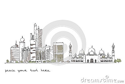 United Arab Emirates background Cartoon Illustration