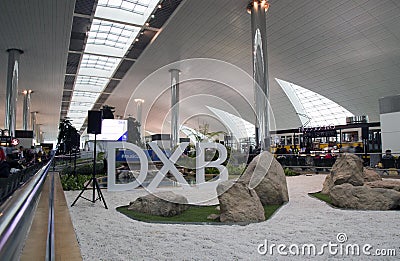 Transit area of Dubai International Airport Editorial Stock Photo