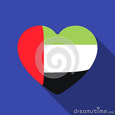 United Arab Emirates heart icon in flat style isolated on white background. Arab Emirates symbol stock vector Vector Illustration