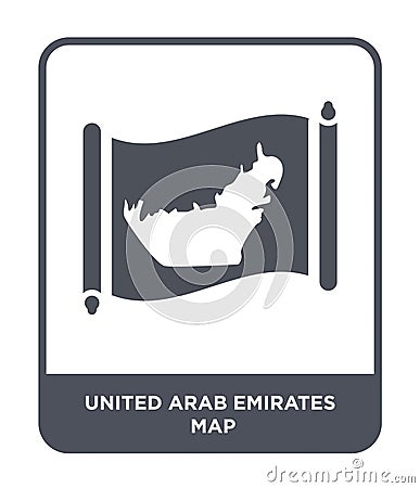 united arab emirates map icon in trendy design style. united arab emirates map icon isolated on white background. united arab Vector Illustration