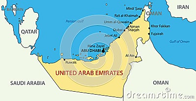 United Arab Emirates - map - vector Vector Illustration