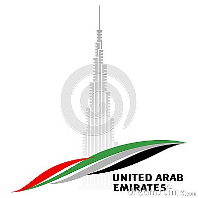 United Arab Emirates national day element. 2 December. UAE Independence Day greeting card. World of UAE pattern with modern and Cartoon Illustration