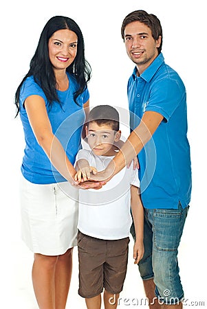 United family with hands on top Stock Photo